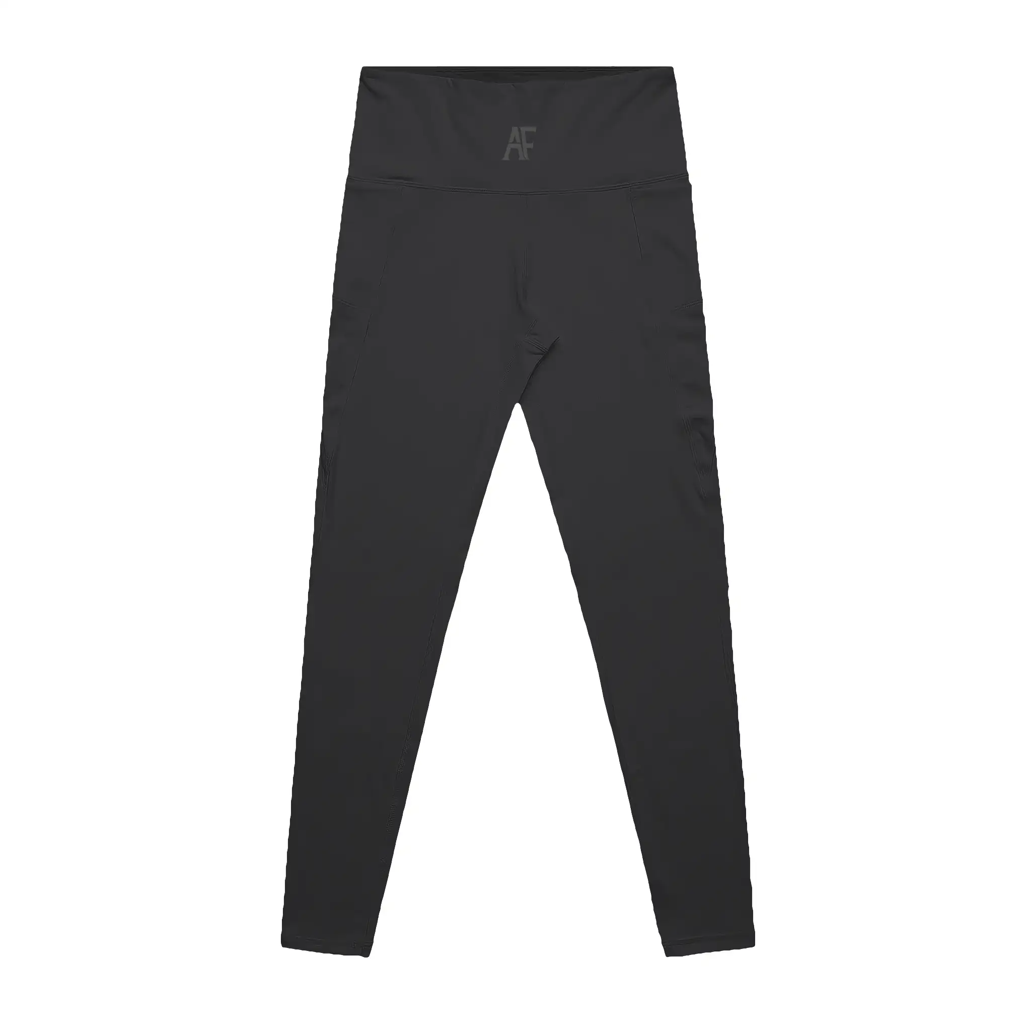 Black leggings with a logo on a white background