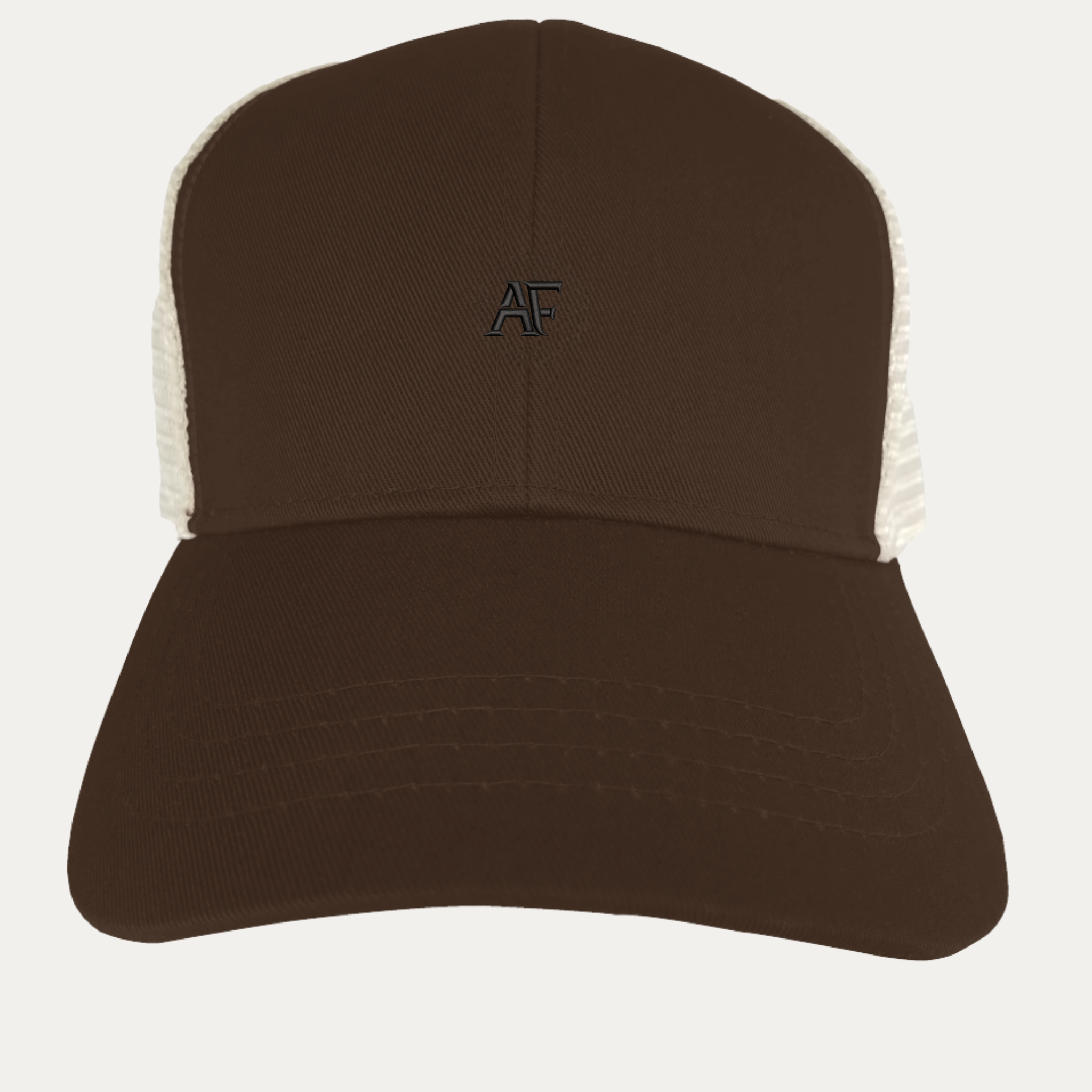 Atlas Form Zephyr Cap Earth Oyster brown minimalist trucker hat custom embroidery