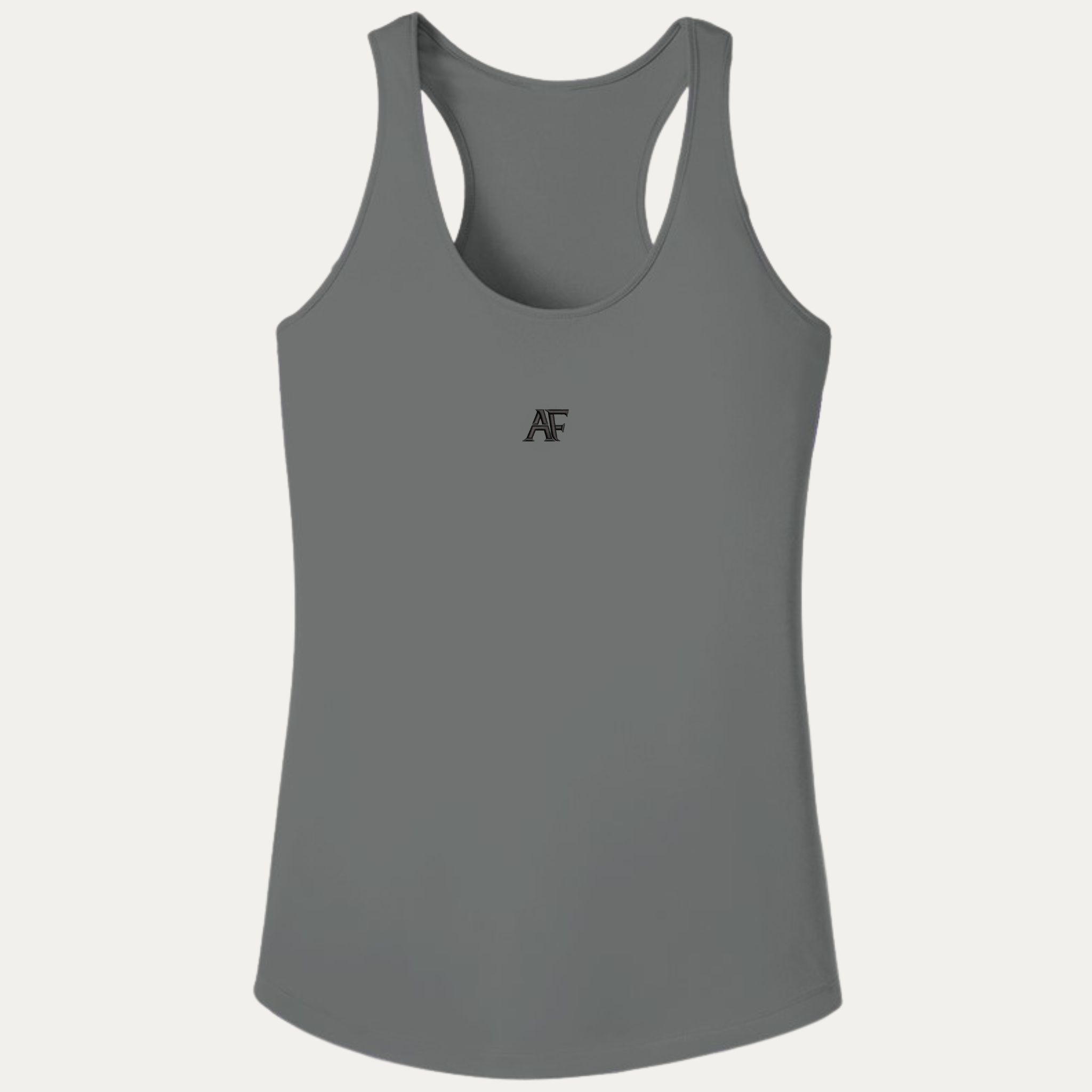 Atlas Form Athena Tank iron grey women's racerback gym top custom embroidered