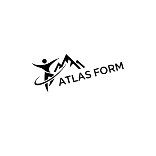 Logo of 'Atlas Form' with a stylized figure and mountain on a white background